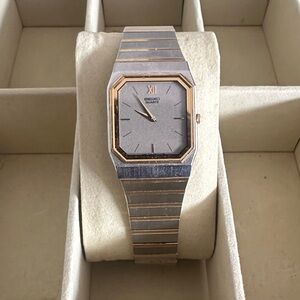 Vintage Seiko Two-Tone Steel and Gold Tank Watch - unisex